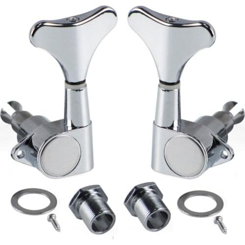 New 2pcs Sealed 1L1R Bass Guitar Machine Heads Tuners Tuning Pegs Keys Chrome For Electric Bass