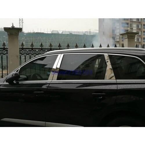 For Audi Q7 2016 2017 Chrome Door Windows Pillar Cover Trim Decorative Car Styling Accessories Tuning Accessories