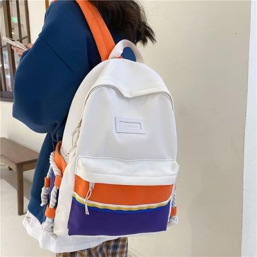JOYPESSIE Fashion Women Preppy Style Soft Fabric Backpack Female Schoolbag For Teenage Girls Striped Mochila Corduroy Rucksack