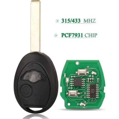 Bilchave 5pcs/Lot 2 Button 315/433Mhz PCF7931 Chip Remote Smart Car Key For BMW Mini Cooper R50 R53 S 2001 2002 2003 2004 2005