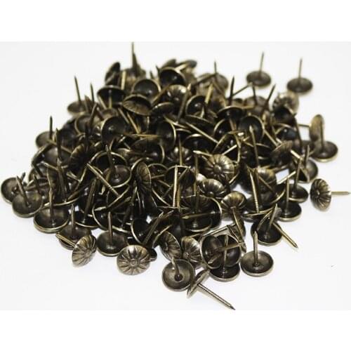 New Upholstery Nails Tacks Studs Flower Head Pushpin Ancient Style Furniture Nails Bronze/Copper Red/Sliver/Gold 11x16mm
