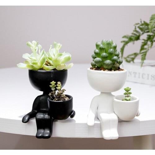 Creative Flowerpot Macetas Ceramic Pot Flower Green Succulent Plant Vase Flower Bonsai Pot Pure Color Home Garden Decoration