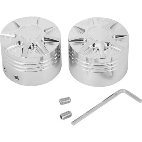 Motorcycle Axle Cap Bearing Cover 2pcs Motorcycle Front Axle Cap Nut Cover Aluminum Alloy Fit for VRSC Touring Trike