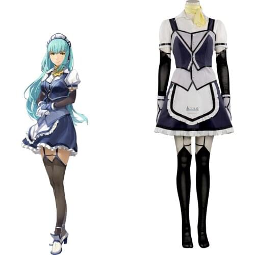 The Legend of Heroes VI Sora no Kiseki Cosplay Lysette Twining Maid Dress Costume Halloween Carnival Suit