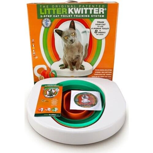 Best Plastic Cat Toilet Training Kit Litter Box Puppy Cat Litter Mat Cat Toilet Trainer Toilet Pet Cleaning Cat Training Product
