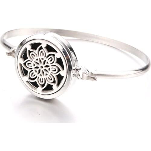 Fine Pattern Magnetic Perfume Box Bracelet Aroma Essential Oil Diffuser Locket Stainless Steel Bracelet Fashion Jewelry