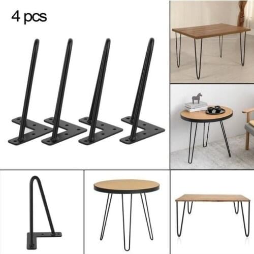 4 PCS Metal Hairpin Table Desk Leg Iron Support Leg For Sofa Cabinet Chairs DIY Handcrafts Furniture Hardware Home Stuff HWC