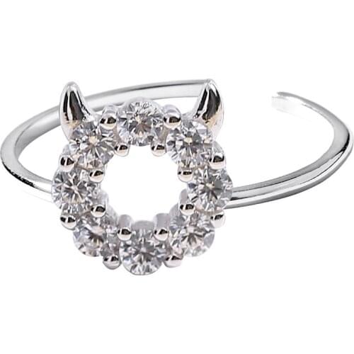 Fashion New Arrival Little Devil Ring Crystal Adjustable Rings for Women and Girls
