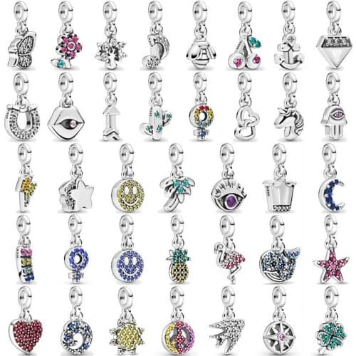 My Peace Swallow Compass Clover Sun Whale Starfish Pendant Beads 925 Sterling Silver Me Charms Fit Bracelet Pandora DIY Jewelry