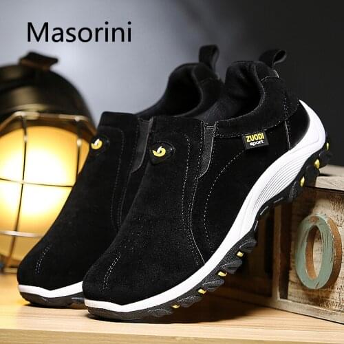 Comfortable 2021 Summer Slip-on Outdoor Loafers Sneakers For Men Shoes Breathable Suede Male Shoes Hiking Shoes Big Size 39-48