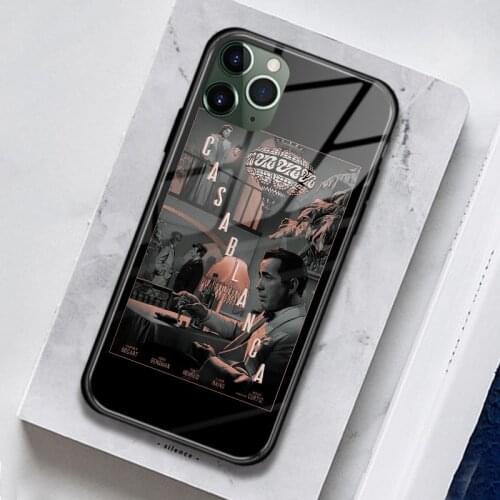 Casablanca 1942 film poster Soft Silicone Tempered Glass For iPhone SE 6s 7 8 Plus X XR XS 11 Pro Max Phone Case Cover Shell
