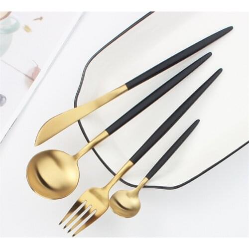 Nordic Dinnerware sets 304 Stainless Steel Lovers Spoon Fork Knife kit Coffee Teaspoons Party hotel Tableware Household Cutlery
