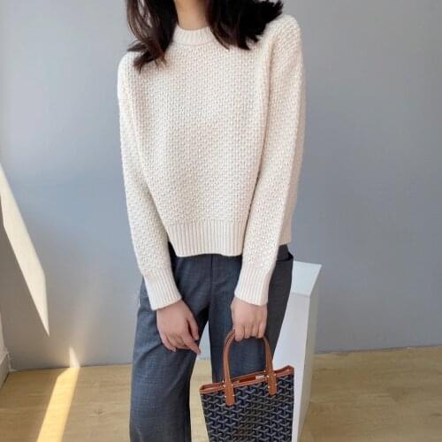 2020 New Women Autumn Sweater O-Neck Long Sleeve Women Warm Sweater Pure Color Winter Thick Short Pullovers Pull Femme