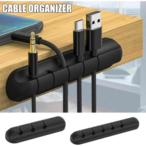 Cable Organizer Silicone USB Cable Winder Desktop Tidy Management Clips Desktop Cables Organizer Cable Winder Cables Organizer