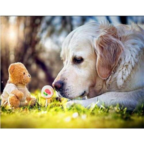 FULL Square 5D DIY Diamond embroidery loving dog 5D DIY Diamond Painting 3D Cross Stitch Rhinestone Crafts Needlework Home Decor