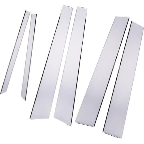 6PCS/SET Car Pillar Post Trim Door Strip Styling Chrome Stainless steel fit for Honda Accord 2003 2004 2005 2006 2007