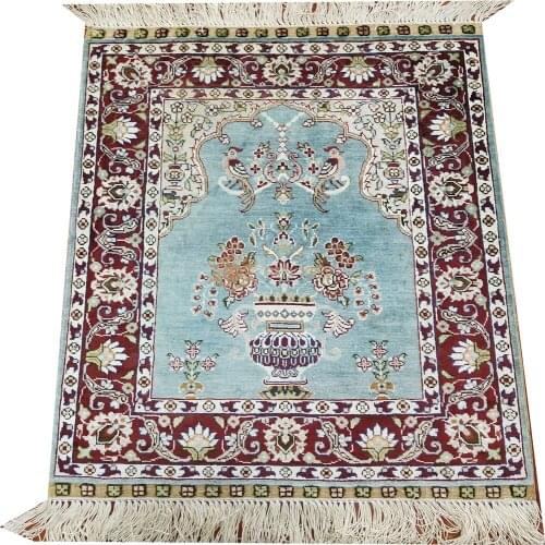 Seeykeep™ 1.5x2ft Rectangle Pure Silk Handknotted Oriental Traditional Persian Rug-SK3036077