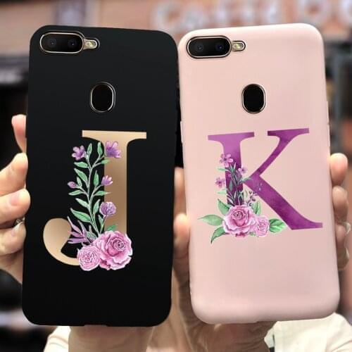 Cute A-Z Letters Case For Oppo A12 Case Soft TPU Slim Fundas 6.22' Shockproof Cover For Oppo A12 A 12 OppoA12 Phone Cases Bumper
