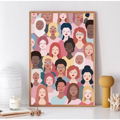 Feminist Modern Wall Art Canvas Painting Poster Girl Power Art Prints Girls Gift Empowered Women Picture Woman Room Wall Decor