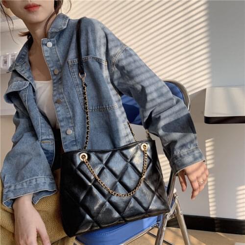 Crossbody Bag Shoulder Bag Female Designer Handbag Purse Backpack Women Chain Fashion 2021 PU Leather All-match Diamond Lattice