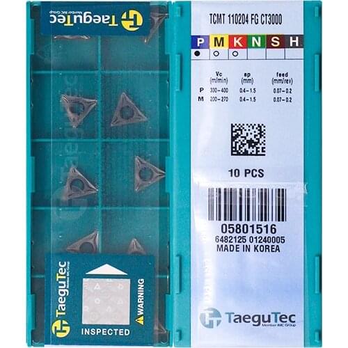 TCMT110204-FG CT3000 100% Original TAEGUTEC carbide insert with the best quality 10pcs/lot free shipping