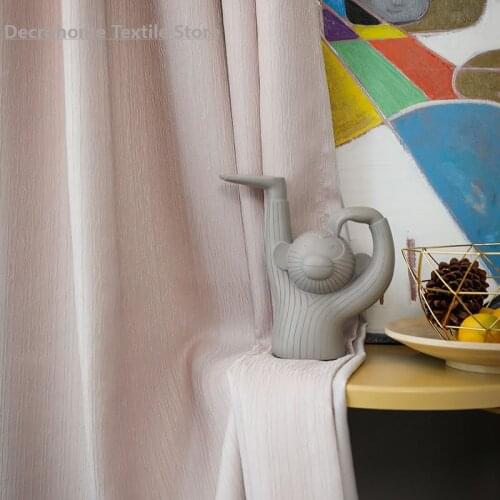 Jacquard Shading Glacier Pattern Modern Simple Northern European-Style Light Luxury Girl Pink Curtains for Living Room Bedroom