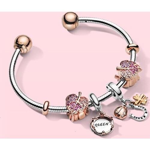 2019 New High-quality 925 Sterling Silver Charm String Pan Bracelet Women Jewelry Production Christmas Gifts