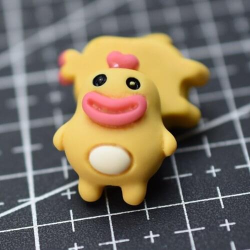 1pcs/lot resin flat back yellow chick with big mouth 22mm Cabochons Hair Bow Center Card Frame Making Craft DIY