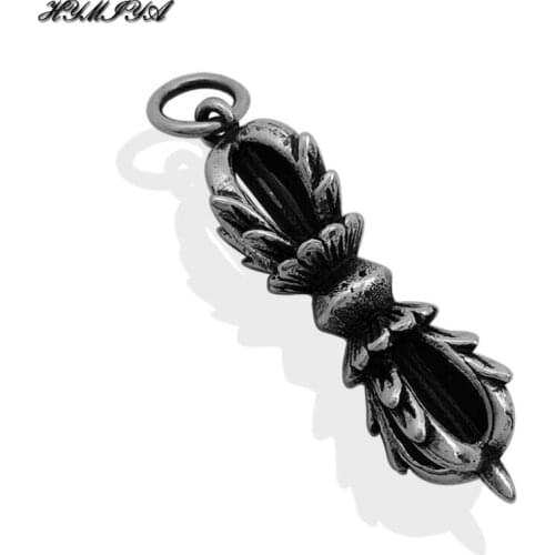 100% 925 Silver Tibetan Pendant 925 Sterling Buddhist Vajra Pendant Amulet Tibetan Dorje Pendant Lucky Amulet