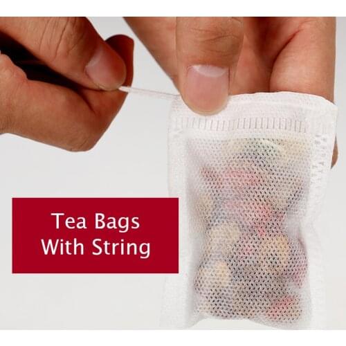 100Pcs Disposable Empty Tea Bags For Tea Bag Infuser With String Heal Seal Sachet Filter Teabags Flower Tea Strainers Paper Bags