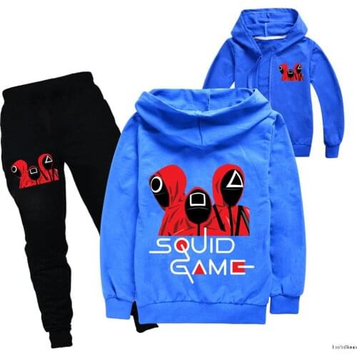 Cartoon Hoodies Kids Sweatshirts 2pcs Set Baby Toddler Girls Zipper Coat + Pants Among US Clothes Casual Sportswear