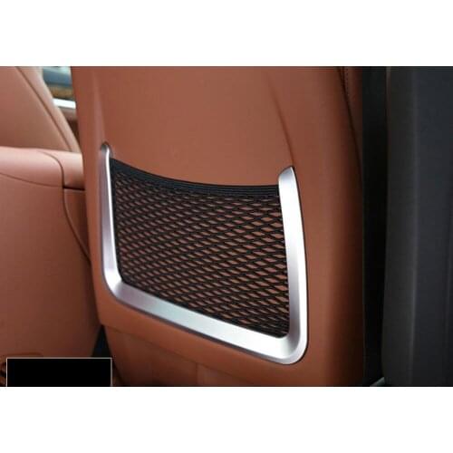 2pcs Car Rear Back Seat Storage Bag Net Frame Decoration Cover Trim Interior Styling Sticker ABS For 2016 Maserati Levante