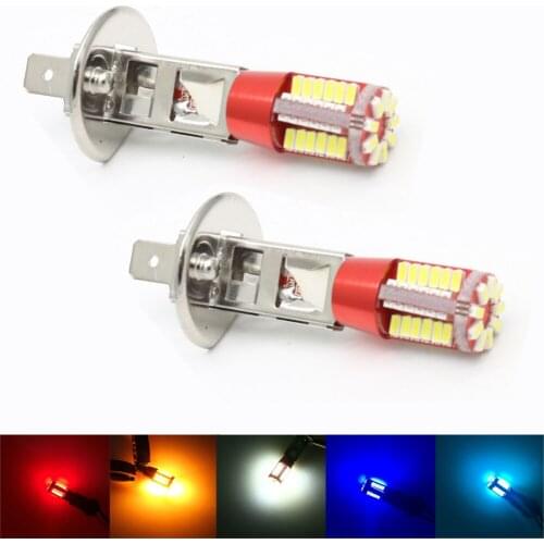 2X H1 3014 57 SMD LED Fog Tail Turn DRL Car Light Lamp Bulb Super Bright Canbus Error Free White Red Amber Blue