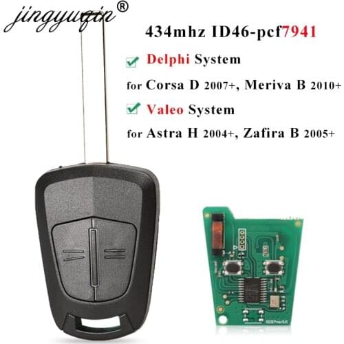 Jingyuqin 433Mhz ID46-pcf7941 Car Remote Key for Opel / Vauxhall Astra H 2004-2009 Zafira B 2005-2013 Corsa D 2007-2012 Meriva B