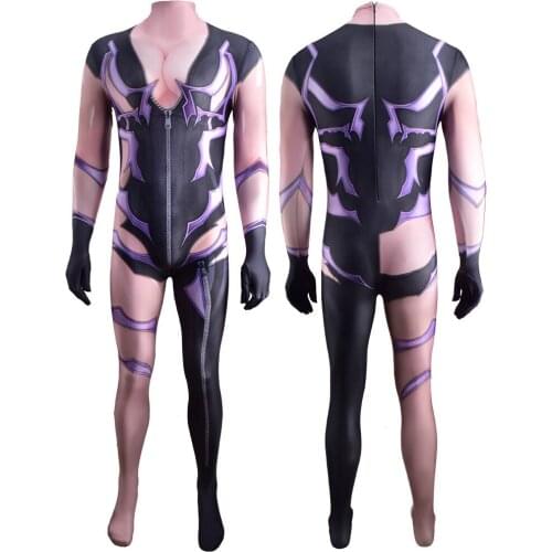 Kritika: The-White-Knights Valkyrie Costume Women Zentai Cosplay Jumpsuits Fitness Bodysuit Oversized Game Print Romper Suit