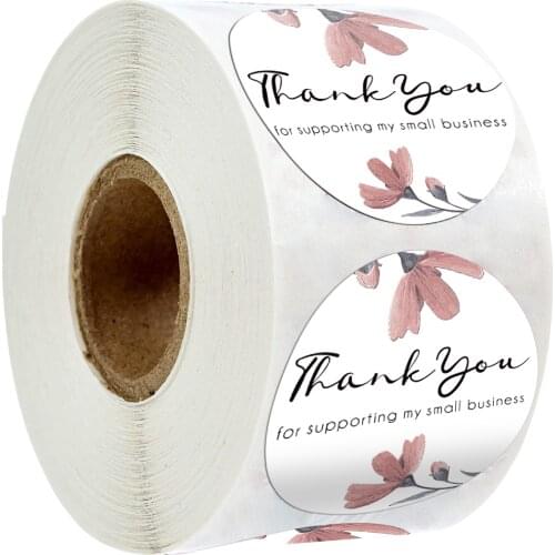 500pcs Paper Thank You for Supporting My Small Business Stickers Seal Labels For Christmas Gift Decoration Business Stationery