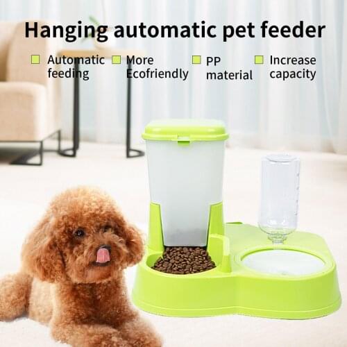 Double Cat Bowl Water Dispenser Automatic Water Storage Pet Dog Cat Food Bowl Food Container Storage Feeder Anti-Tipping