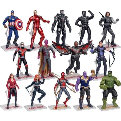 Original 7 Inches Marvel Super Heroes Avengers Endgame Movable Joints Thanos Hulk Captain America Thor Action Figure Toys Doll