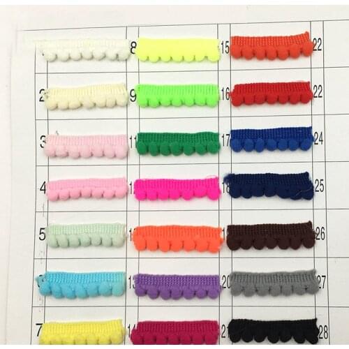 10mm 10Yards Knitted Pom pom Lace Trims Handmade Sewing Accessories DIY Wedding Craft Ribbon Pompom Fringe Lace Ribbon Trims