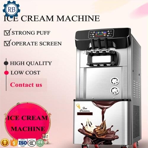 Stainless stain soft ice cream making maker machine desktop vertical ice cream make machine