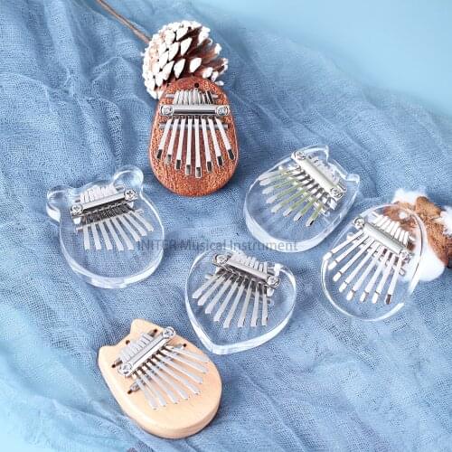 INITER Kalimba 8 keys mini crystal Thumb Piano solid wood Finger Piano kalinba
