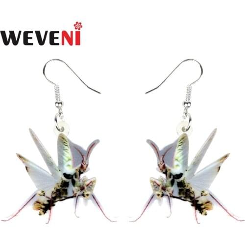 WEVENI Acrylic Fashion Mantis Devil Horse Earrings Dangle Drop New Long Trendy Insect Jewelry For Women Girls Brincos Wholesale