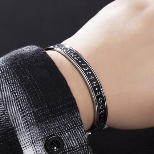 Digital Rune Bracelet Mens Retro Open Bracelet Jewelry