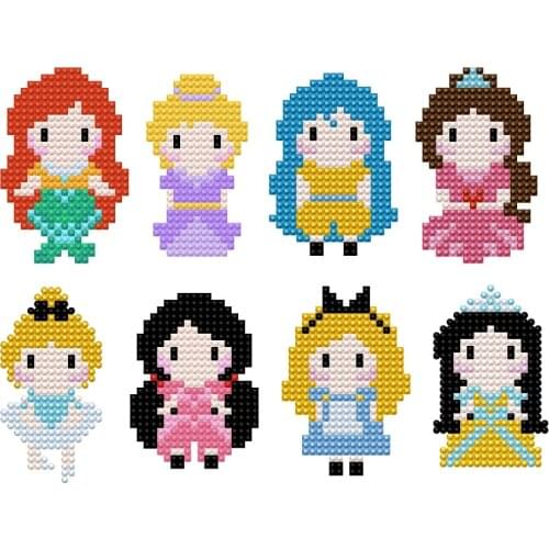 5D DIY Diamond Painting Stickers Kits for Kids Princess Theme Stick Paint with Diamonds by Number Kit Easy to DIY Handmade Art