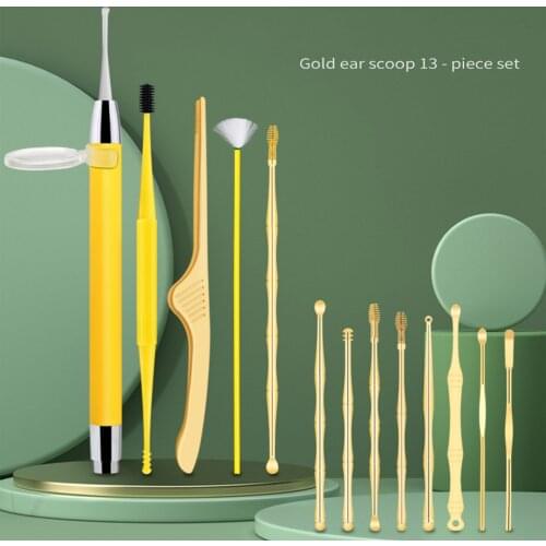 Earwax Removal Kit Ear Pick Set Earwax Remover Ear Spoon Tweezers Earpick Ear Picker with LED Light Ear Massage Ear Care Tools