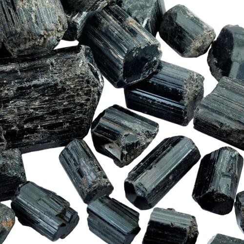 TUMBEELLUWA 1lb (460g) Natural Black Tourmaline Raw Stones Rough Rock Crystals for Tumbling,Cabbing,Wire Wrapping,Wicca & Reiki
