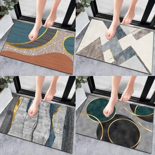 Non-Slip Geometric Bath Mats Shower Light Luxury Carpets Soft Bathroom Mats Modern Rugs Home Floor Toilet Decor