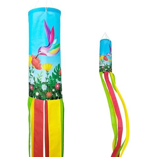 NEW Home Outdoor Double Hummingbird Windsock Hanging Outdoor Windproof Waterproof And Durable Decorative Garden Windsock