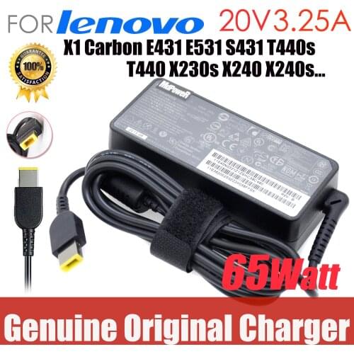 Original 20V 3.25A AC Adapter Laptop Charger For Lenovo Thinkpad X240 X270 X260 K3-IML 14s-IWL E440 E450 E550 E560 E431 45N0262