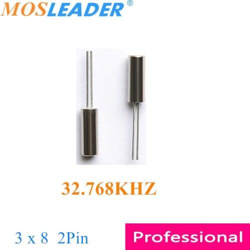 Mosleader 3x8 3*8 32.768KHZ DIP2 1000PCS 20PPM 32.768K Passive crystal oscillator Dip Cylinder Crystal Through hole